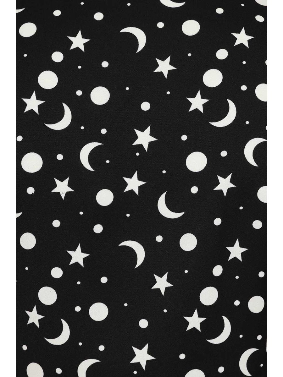 1960's Banned Retro My Moon and Stars black blouse-Black