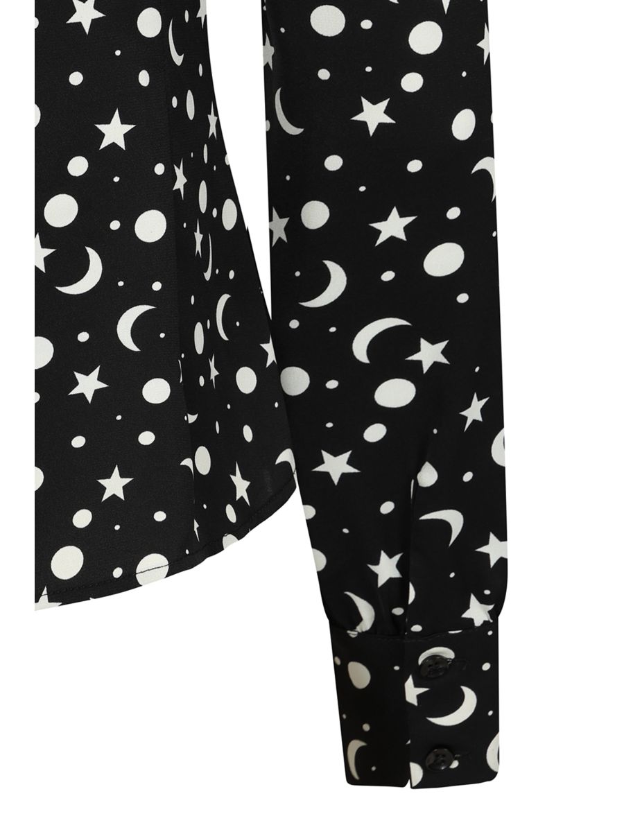 1960's Banned Retro My Moon and Stars black blouse-Black
