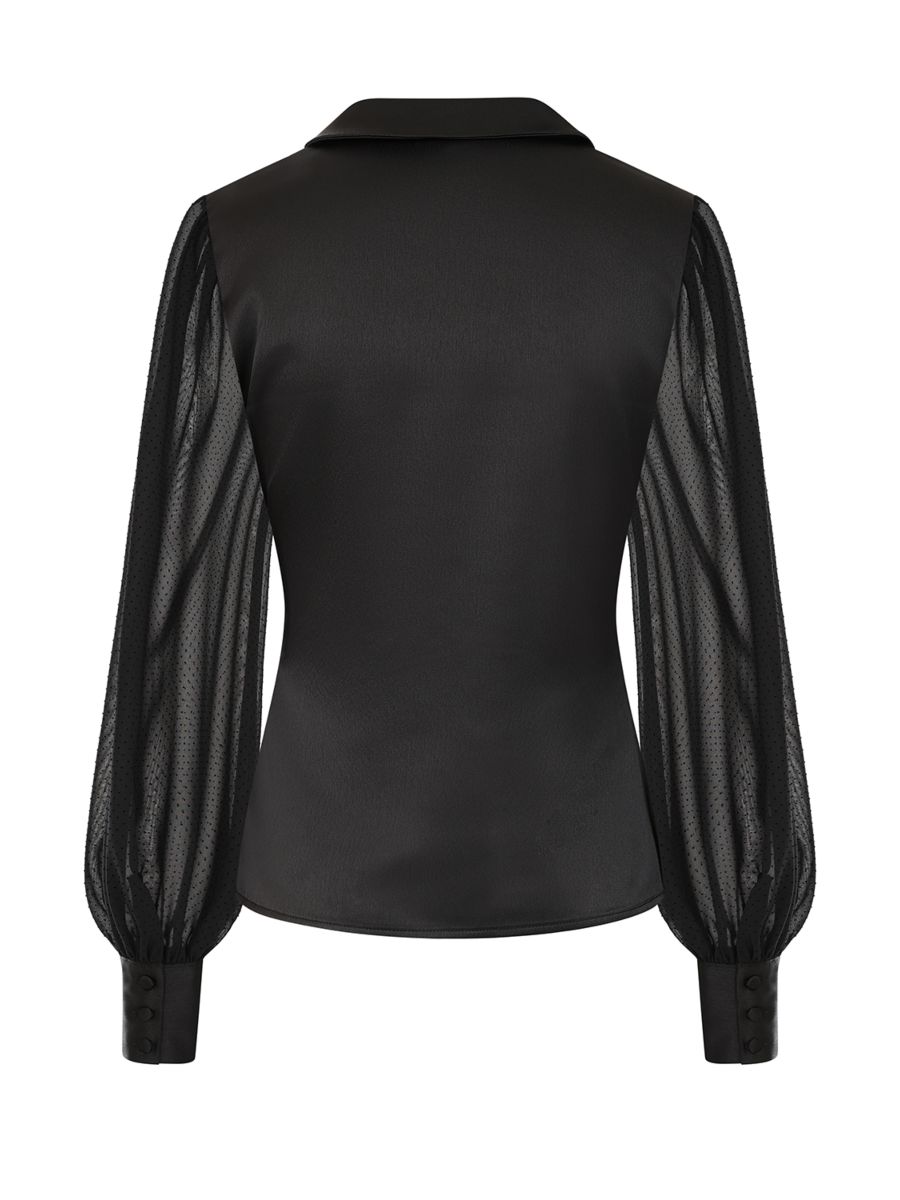 1950's Banned Retro Francesca black blouse-Black
