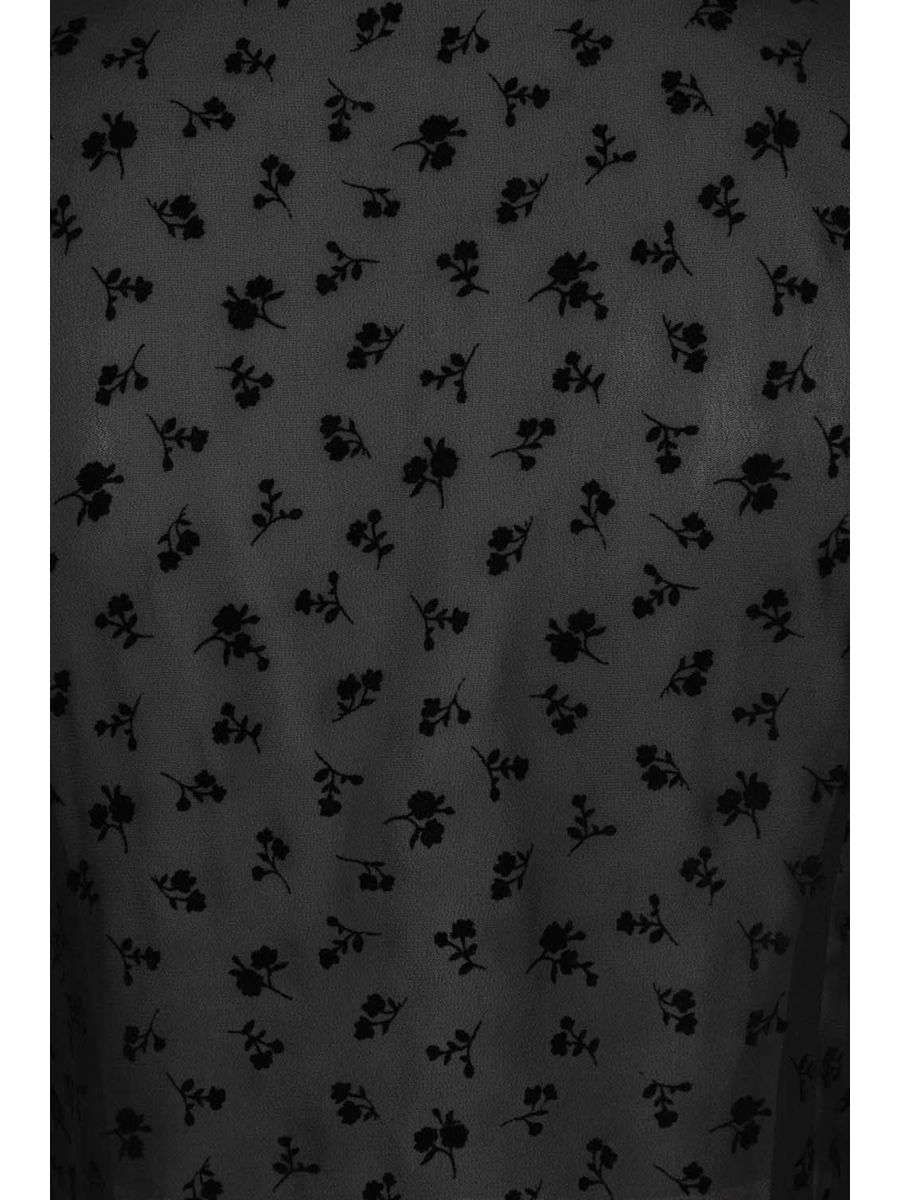 1950's Banned Retro Florence Floral night black blouse-Black