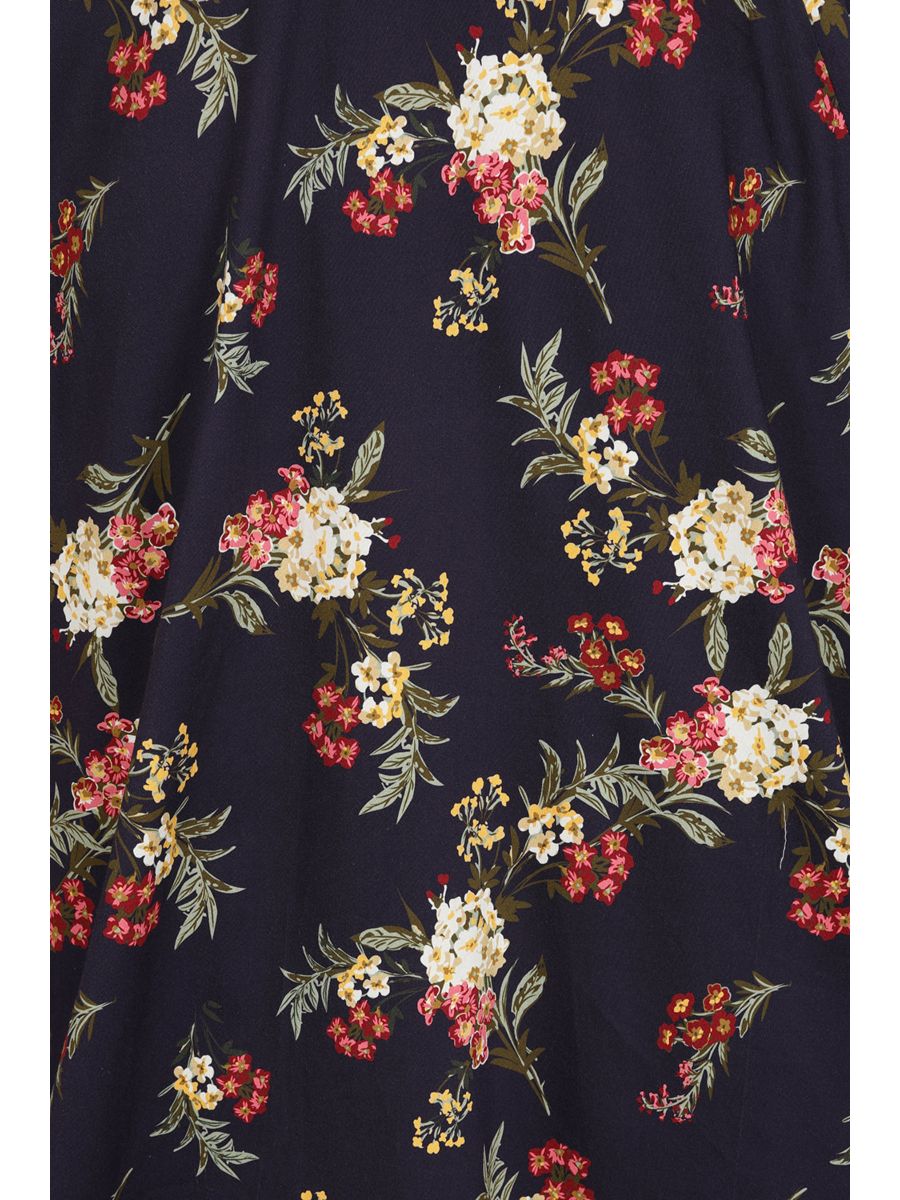 BANNED Retro Bella Romantic Floral Swing Dress-Blue