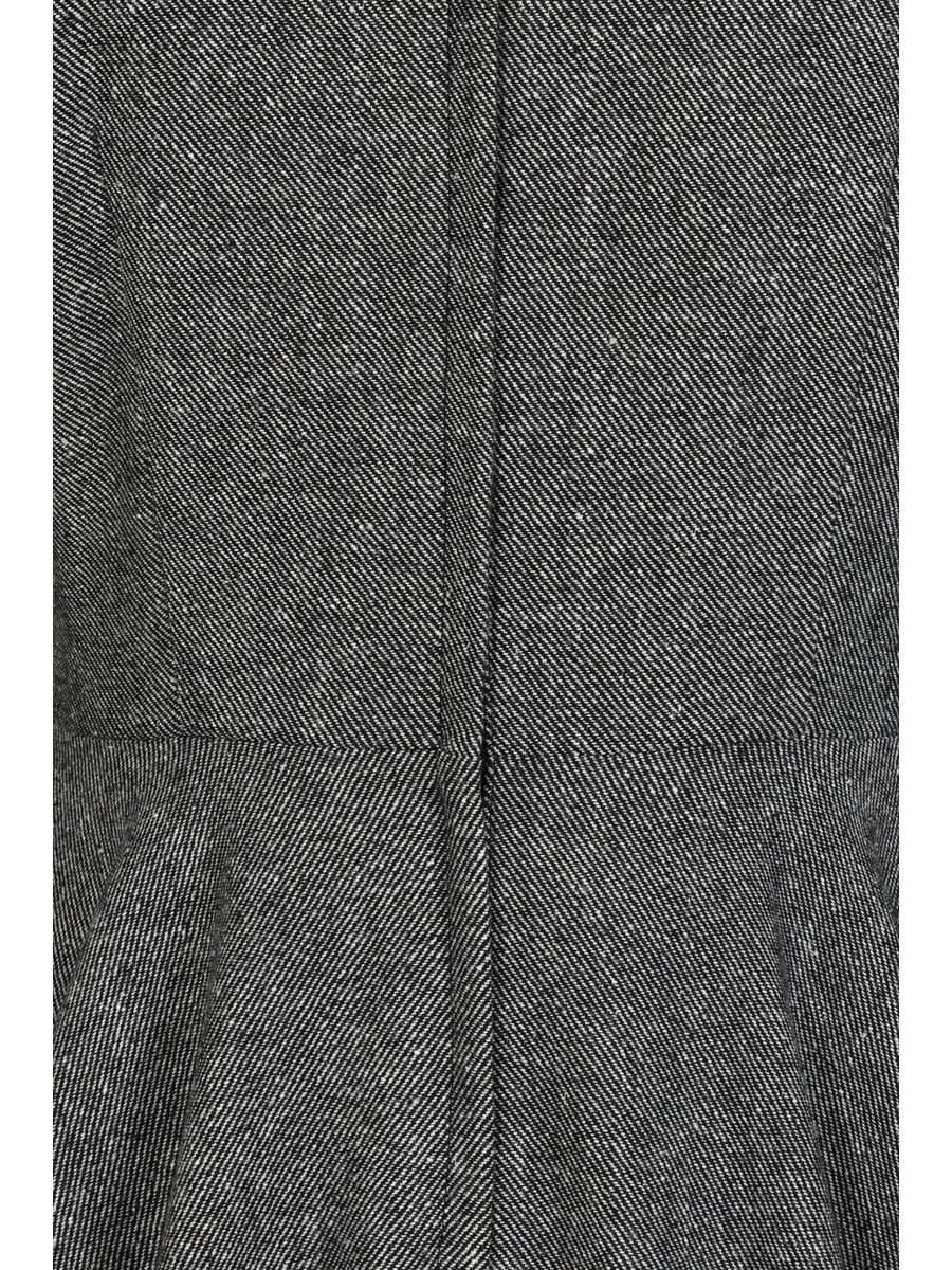 Banned Sylvia Herringbone Secretary Dress - Vintage 50s Style Contrast Collar Swing Dress-Grey