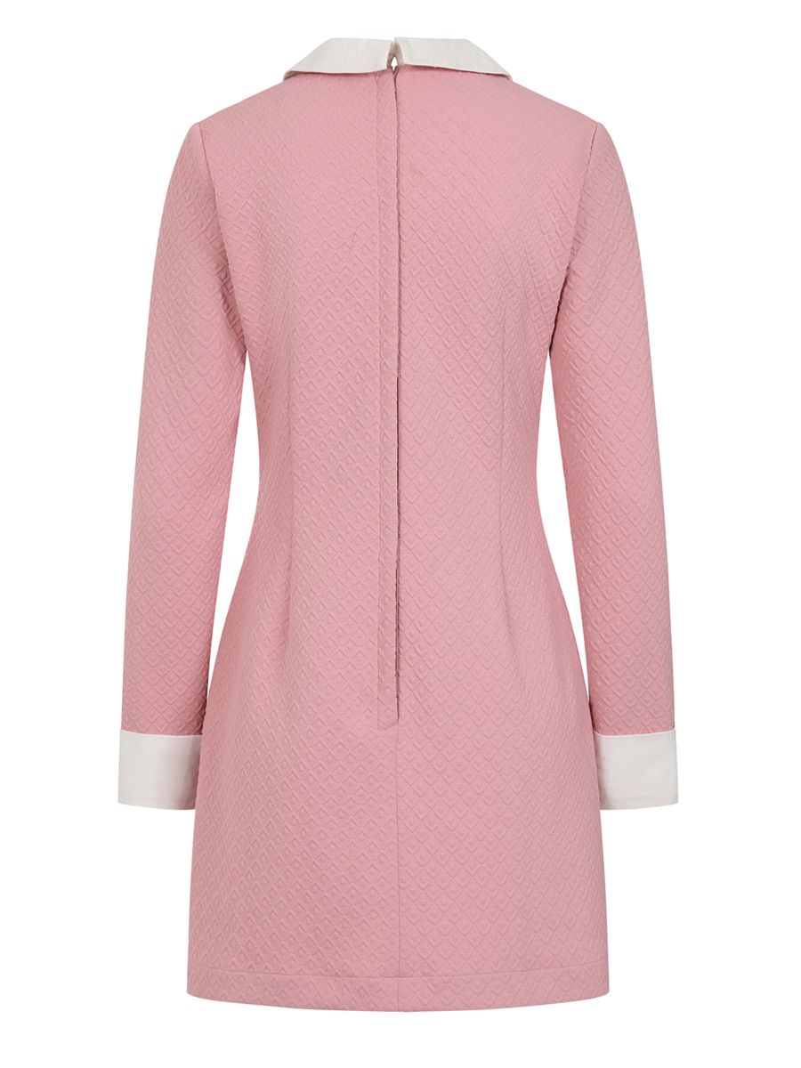 Banned Vera 60s Mini Dress - Retro Style Peter Pan Collar Dress-Pink
