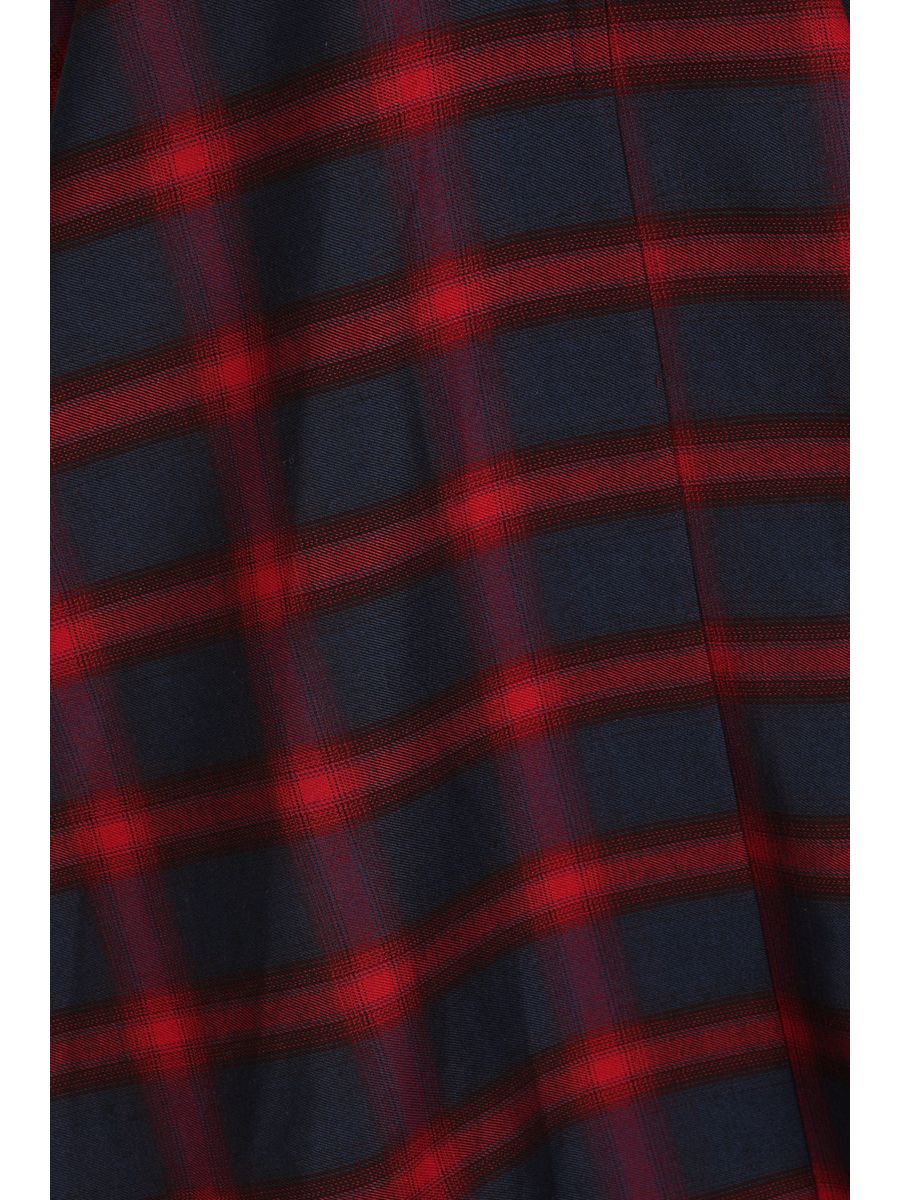 Banned retro Barbara Christmas Checks Swing Dress with pockets-Red/Blue