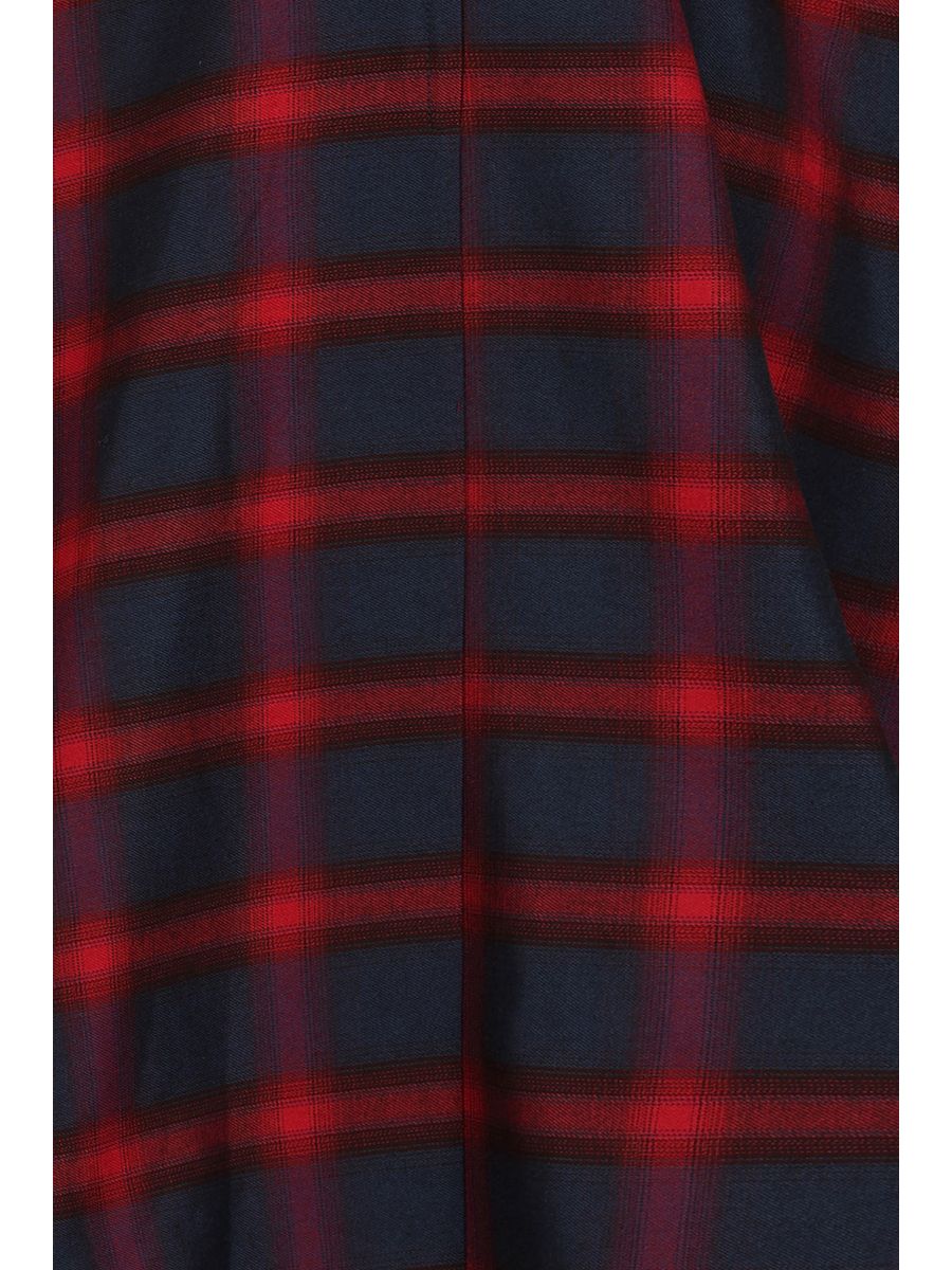 Banned retro Barbara Christmas Checks Swing Dress with pockets-Red/Blue