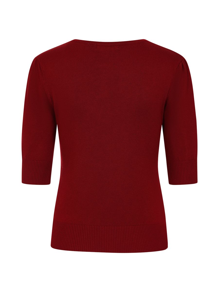 1950's Banned Retro Grace jumper-Burgundy