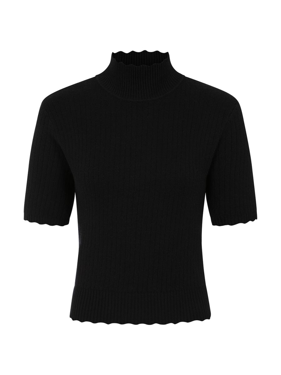 1950's Jane Sweet Scallop Banned Retro jumper-Black