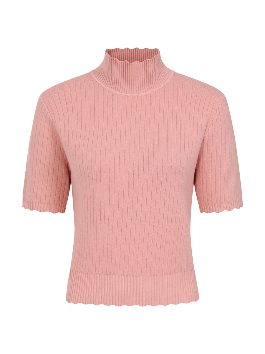 1950's Jane Sweet Scallop Banned Retro jumper-Blush