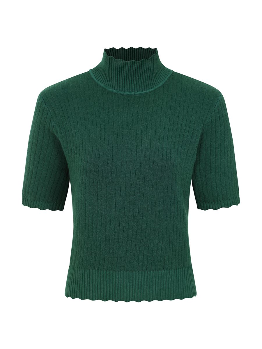 1950's Jane Sweet Scallop Banned Retro jumper-Green