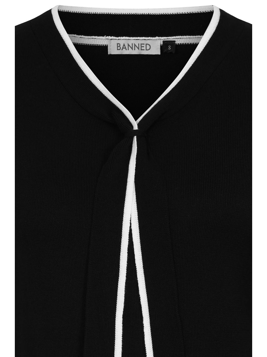 1950's Sally Tie Banned Retro Black Knit jumper-Black