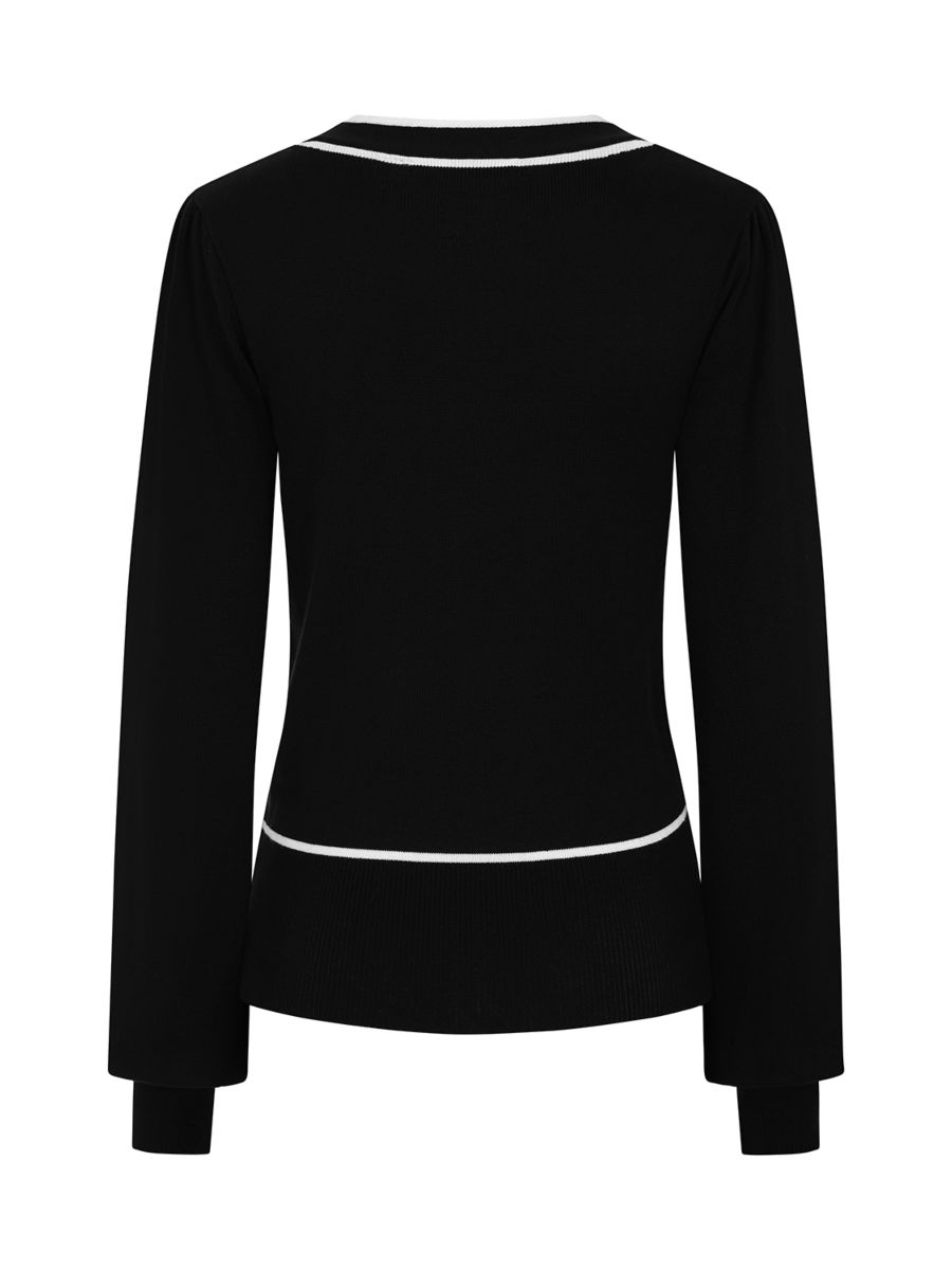 1950's Sally Tie Banned Retro Black Knit jumper-Black
