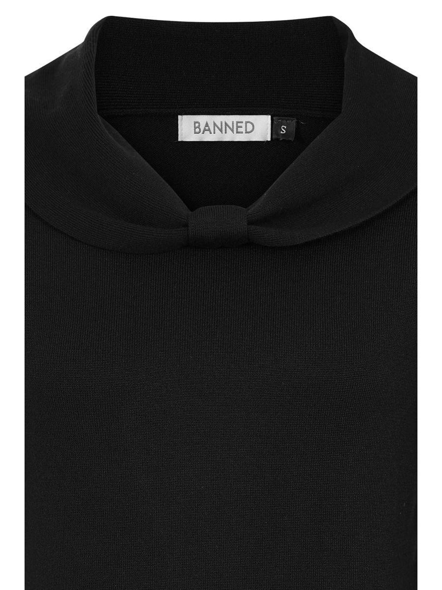 1950's Banned Retro Betsy Bow Jumper-Black