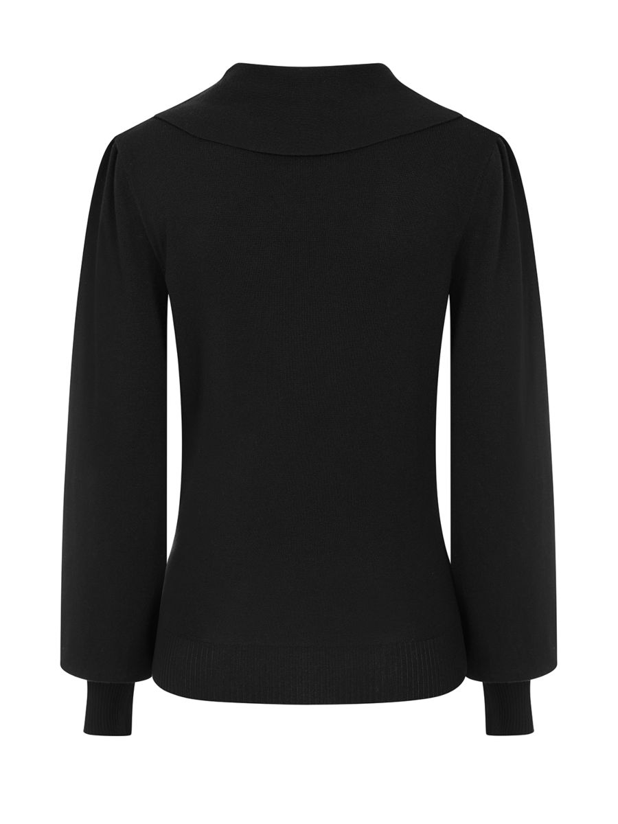 1950's Banned Retro Betsy Bow Jumper-Black