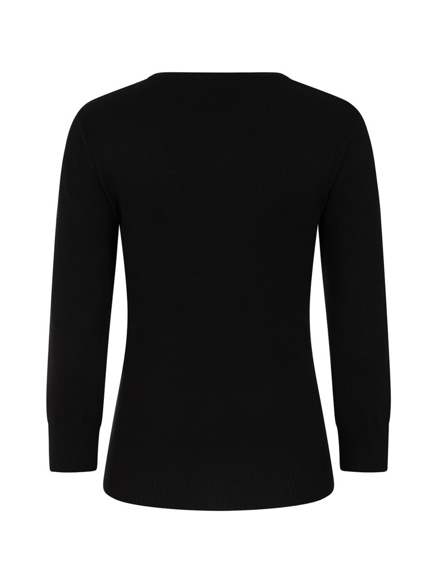 Banned Alina Spiderweb Jumper - 40s Style Gothic Embroidered Sweater-Black