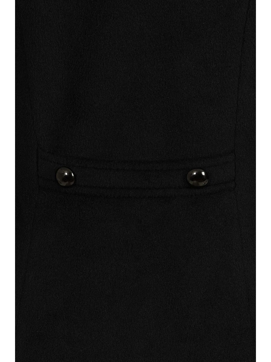 Banned Martha Fur Trim Swing Coat - 50s Style Faux Fur Collar Coat-Black