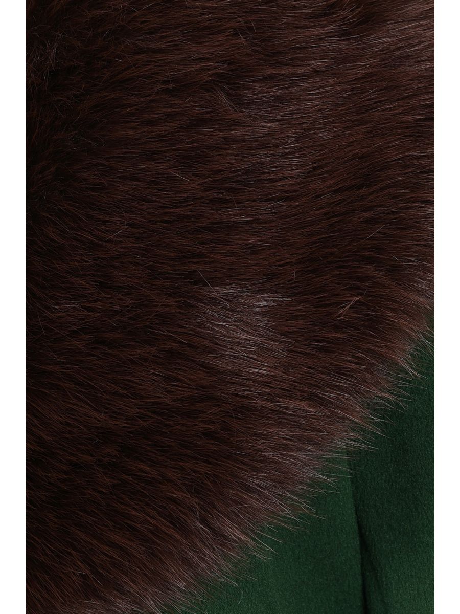 Banned Martha Fur Trim Swing Coat - 50s Style Faux Fur Collar Coat-Green