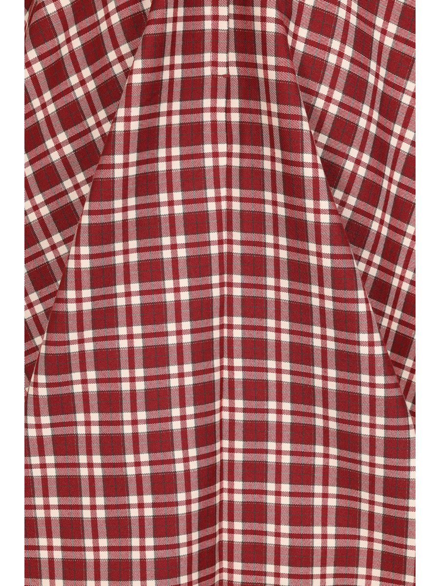1950's Banned Retro Cary Burgundy check swing skirt-Burgundy