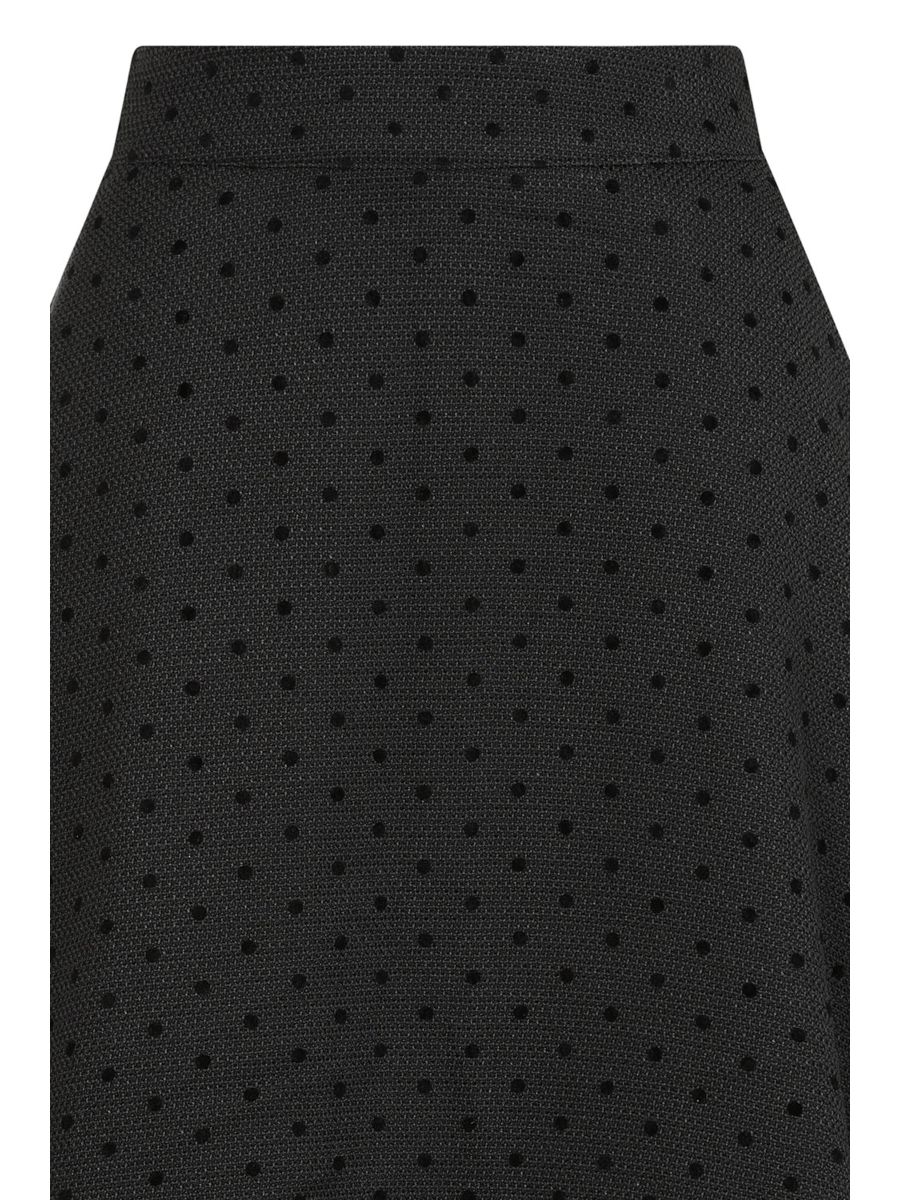 1950's Banned Retro Annie Rose spot texture swing skirt-Black