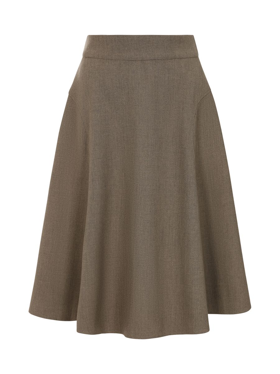 1940's Banned Retro Sybil texture tan skirt-Brown