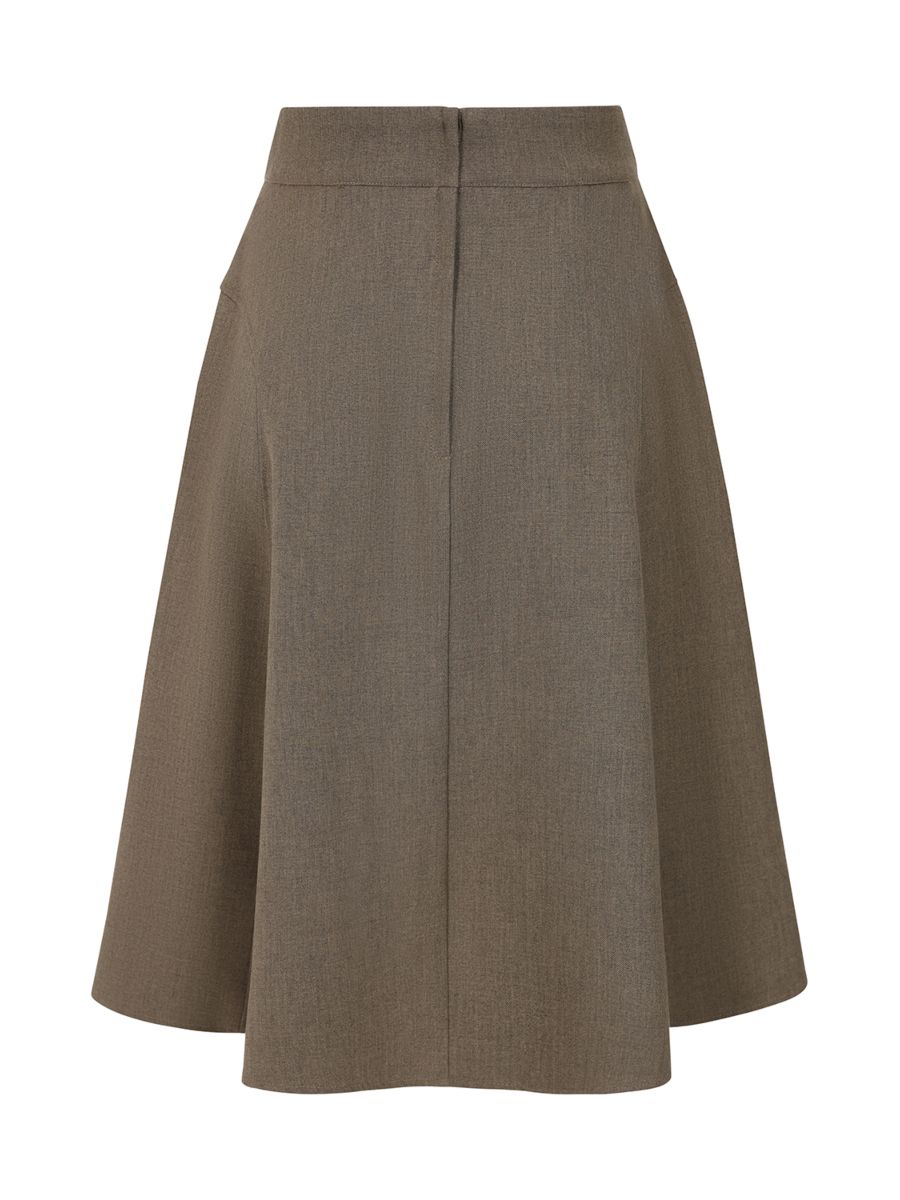1940's Banned Retro Sybil texture tan skirt-Brown