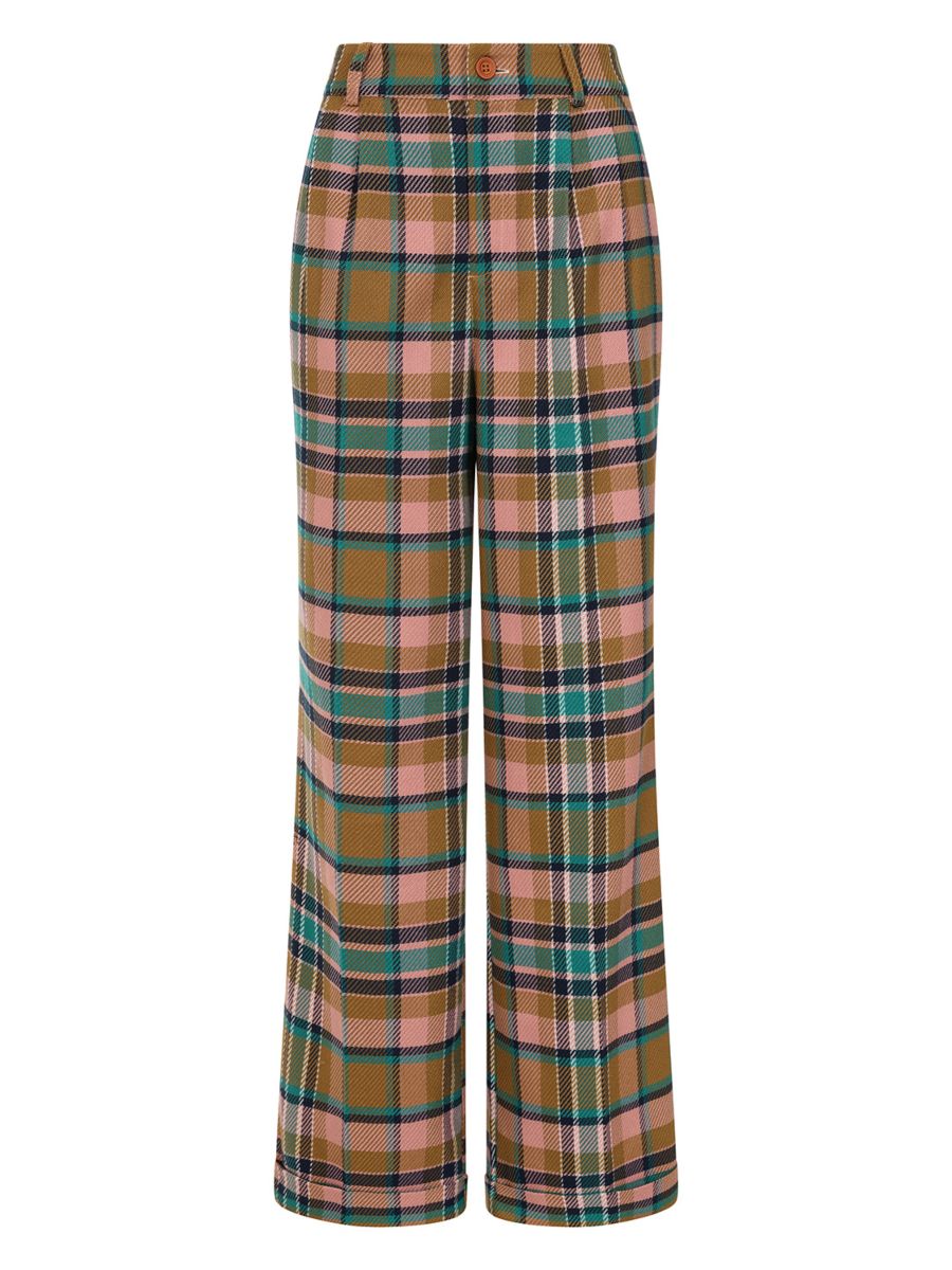 Banned Retro 1950's Style Harriet Plaid Trouser-Blush