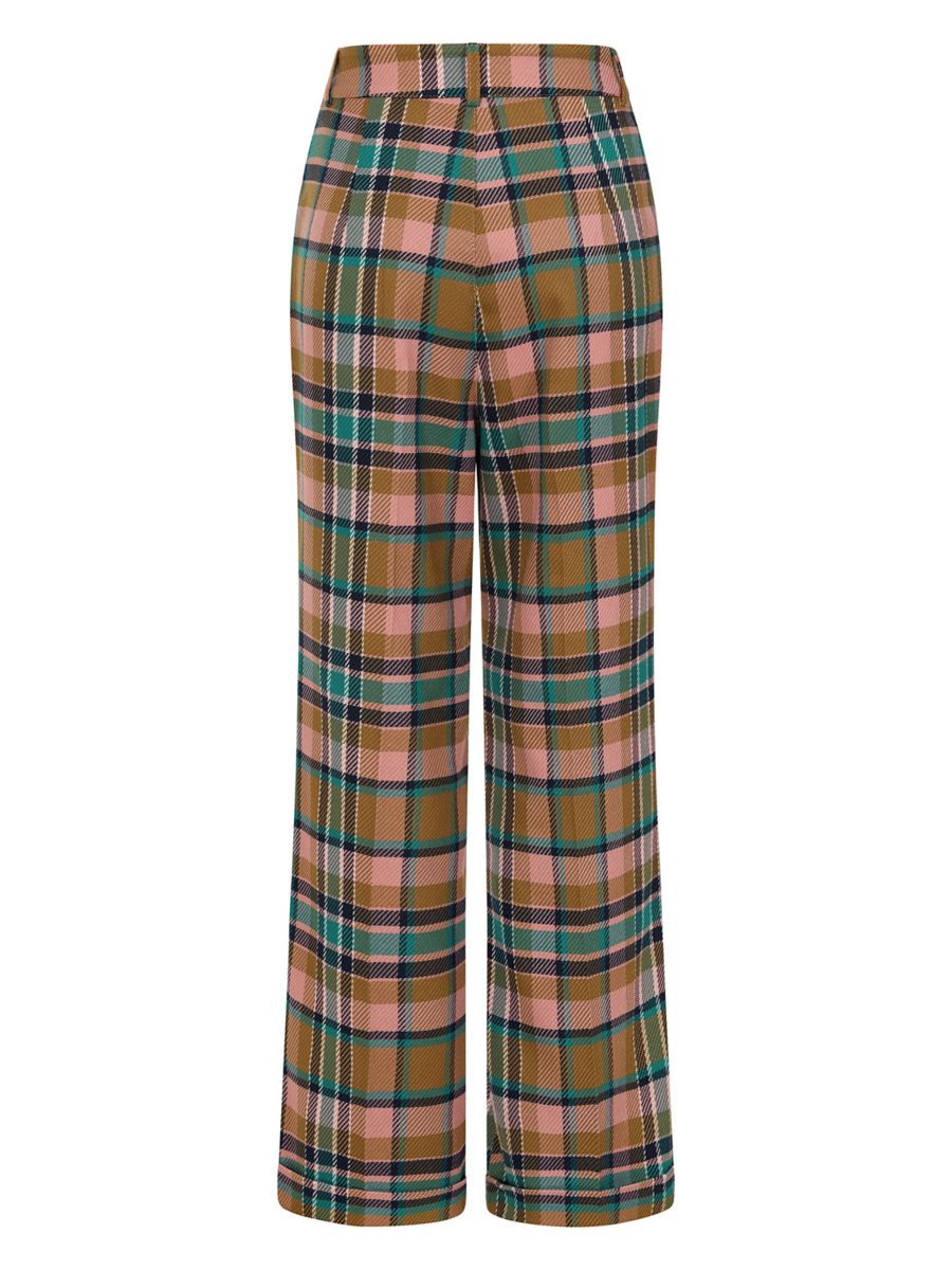 Banned Retro 1950's Style Harriet Plaid Trouser-Blush