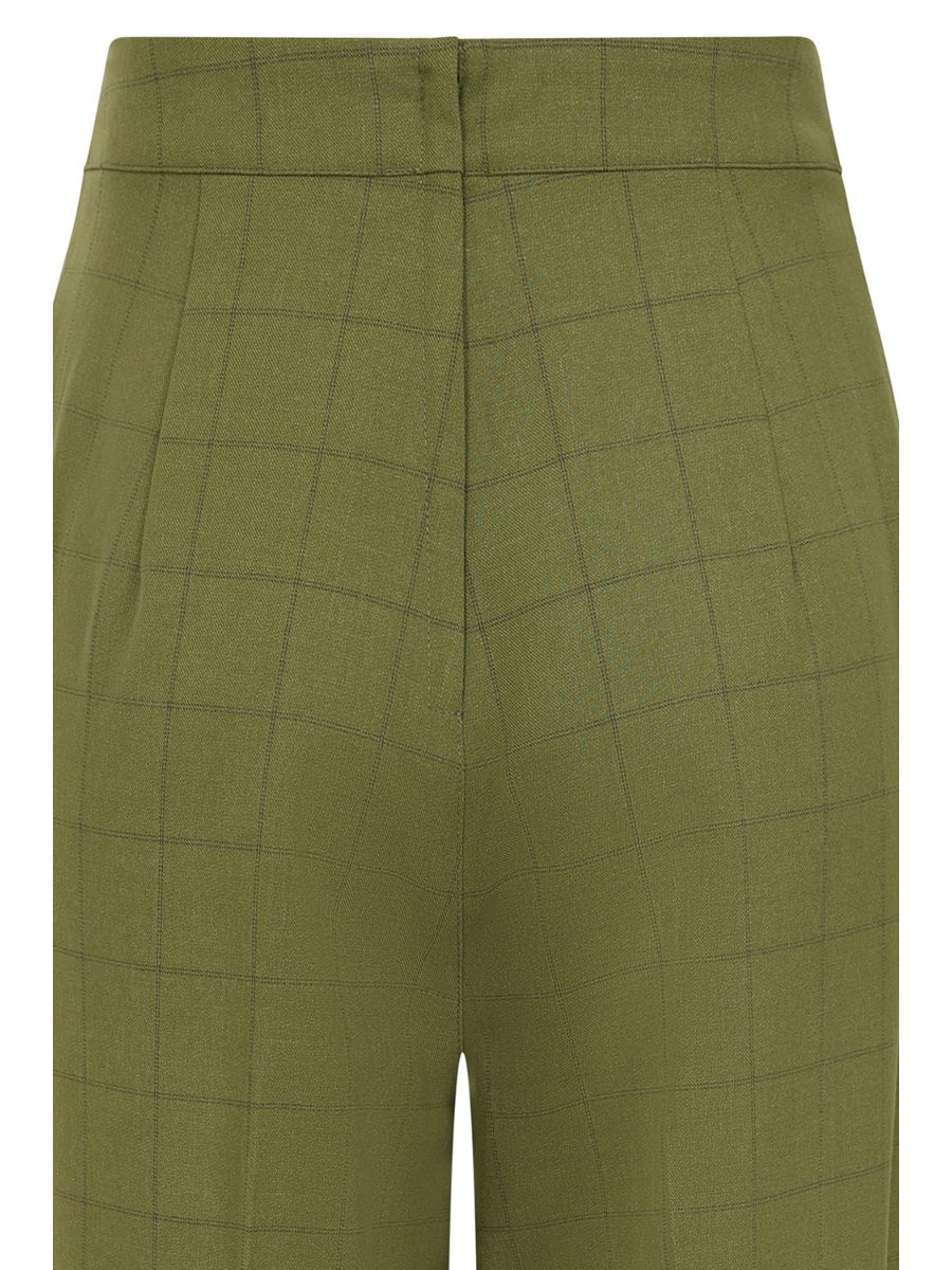 Banned Retro 1950's Style Bonnie Check Green Trouser-Green