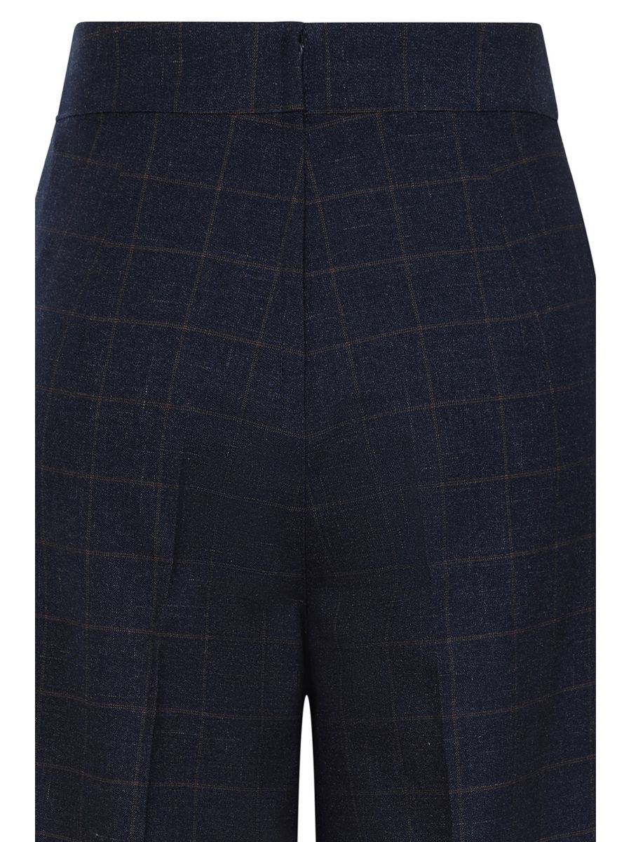 Banned Retro 1950's Style Bonnie Check Green Trouser-Navy