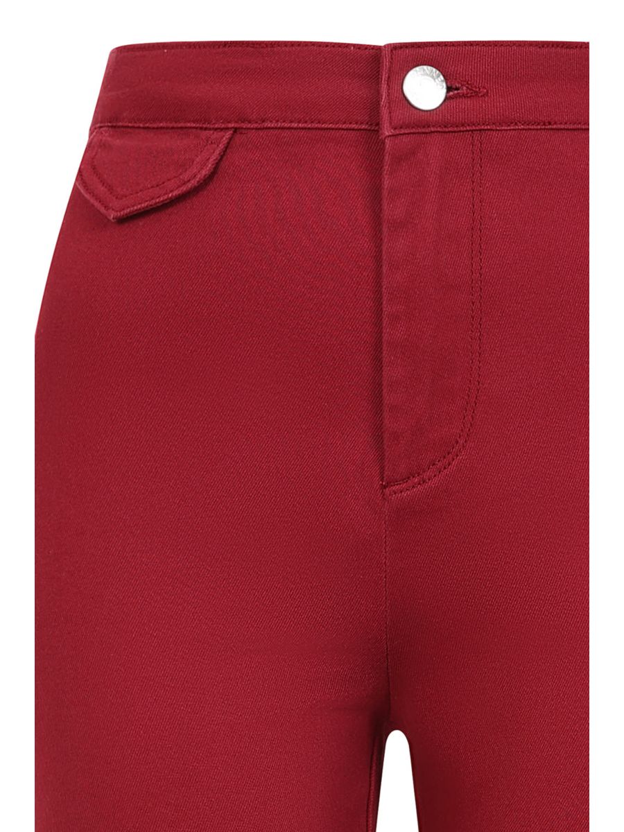 1960's Banned Retro Roisin Beige Trouser-Burgundy
