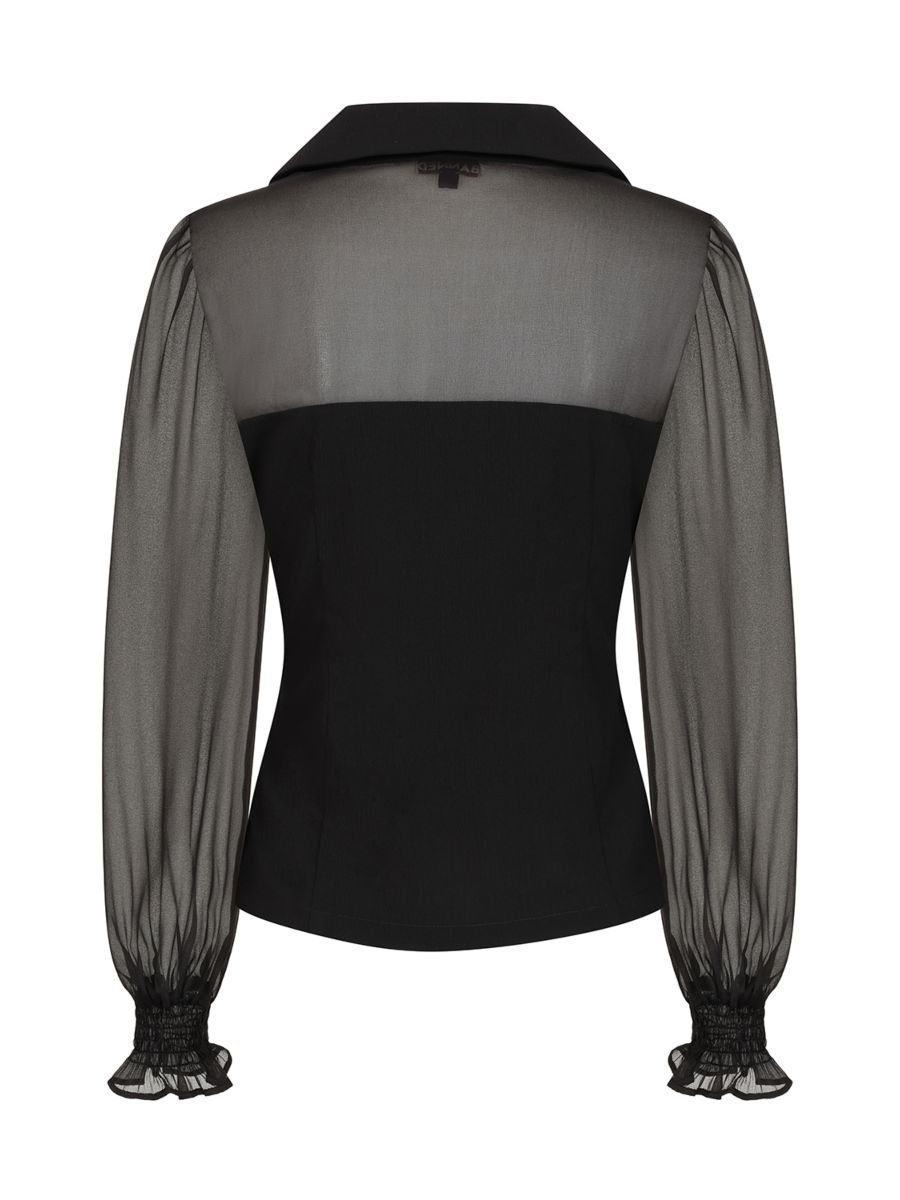Banned Retro 1950's Mina Black blouse-Black