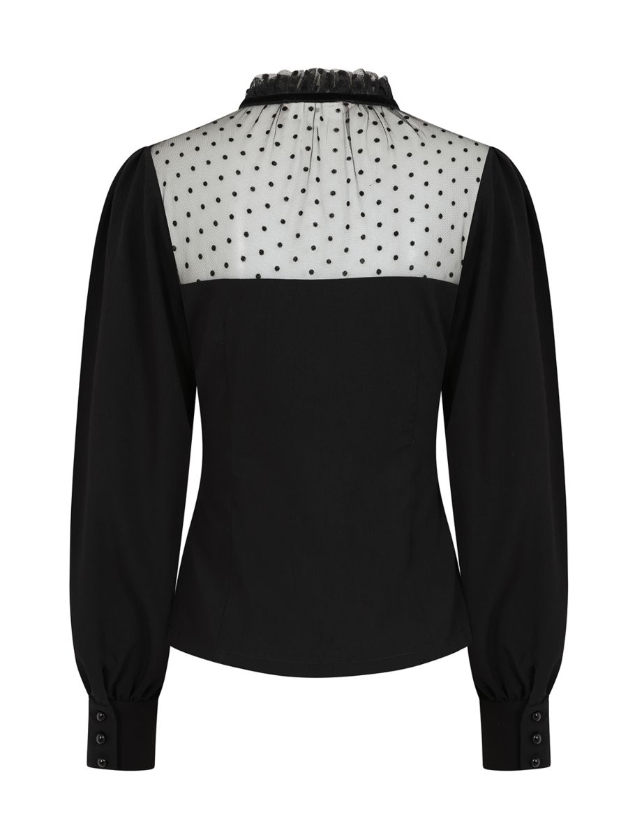Banned Retro 1950's Luna Black blouse-Black