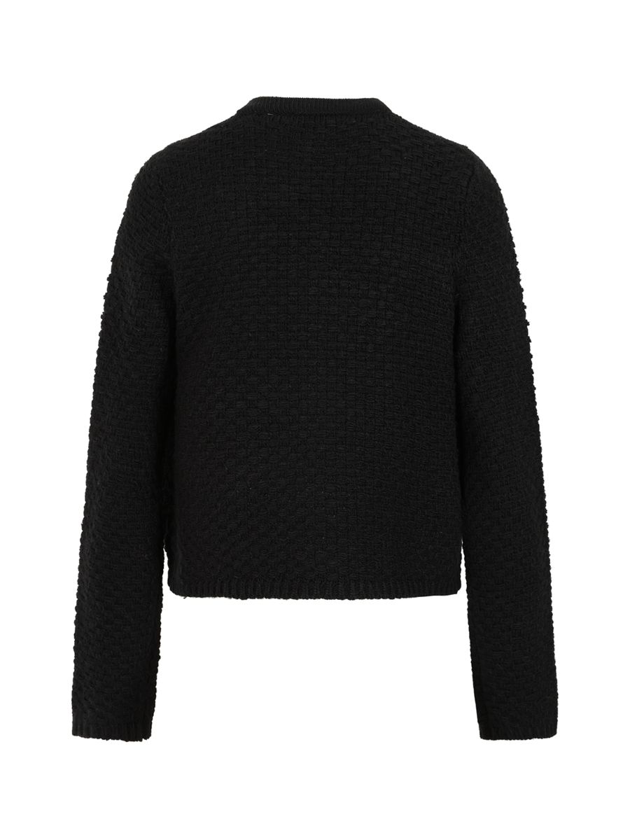 Banned Victoria 40s Crop Cardigan - Wool Mix Textured Jacket Style cardigan-Black