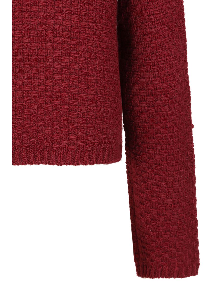 Banned Victoria 40s Crop Cardigan - Wool Mix Textured Jacket Style cardigan-Burgundy