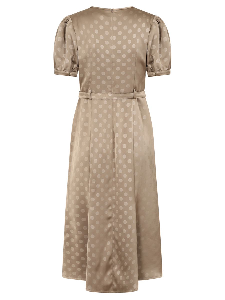 1940's Banned Retro Iris polka dot brown dress -Brown
