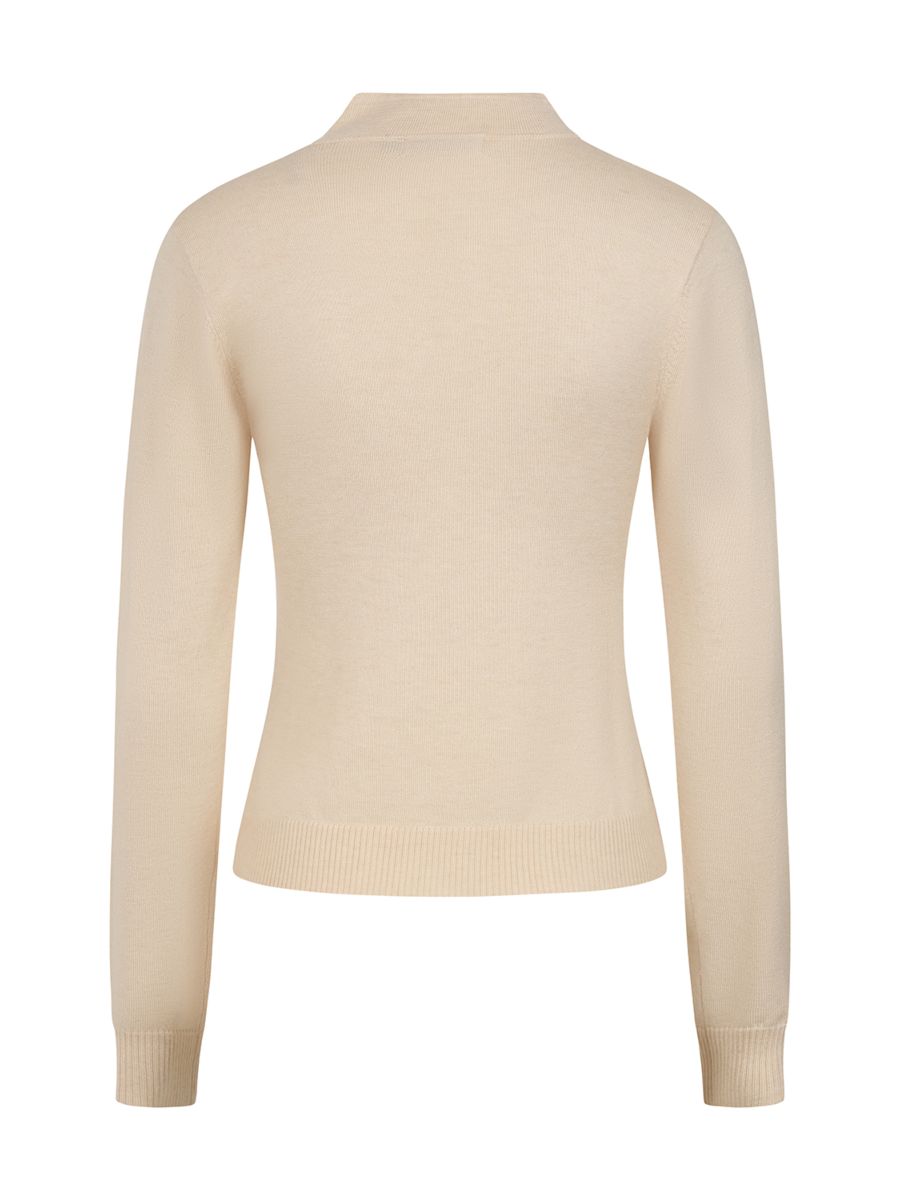 Banned's Mara High-Neck Teardrop Cutout Jumper -Beige