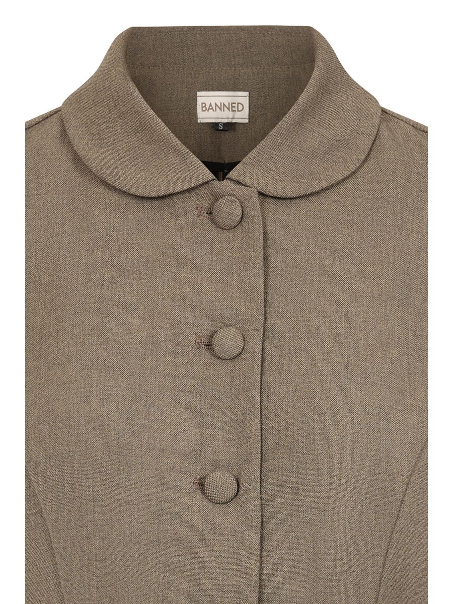 Banned Retro 1940's Grey Lady Danbury Jacket-Brown