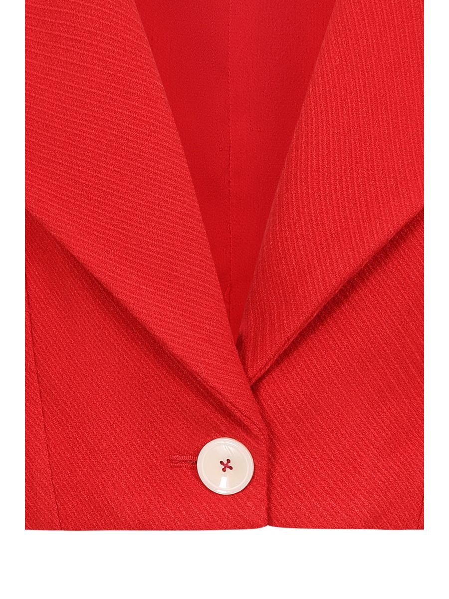 Banned Marilyn 50s Cropped Jacket - Vintage Style Wide Collar Jacket-Red