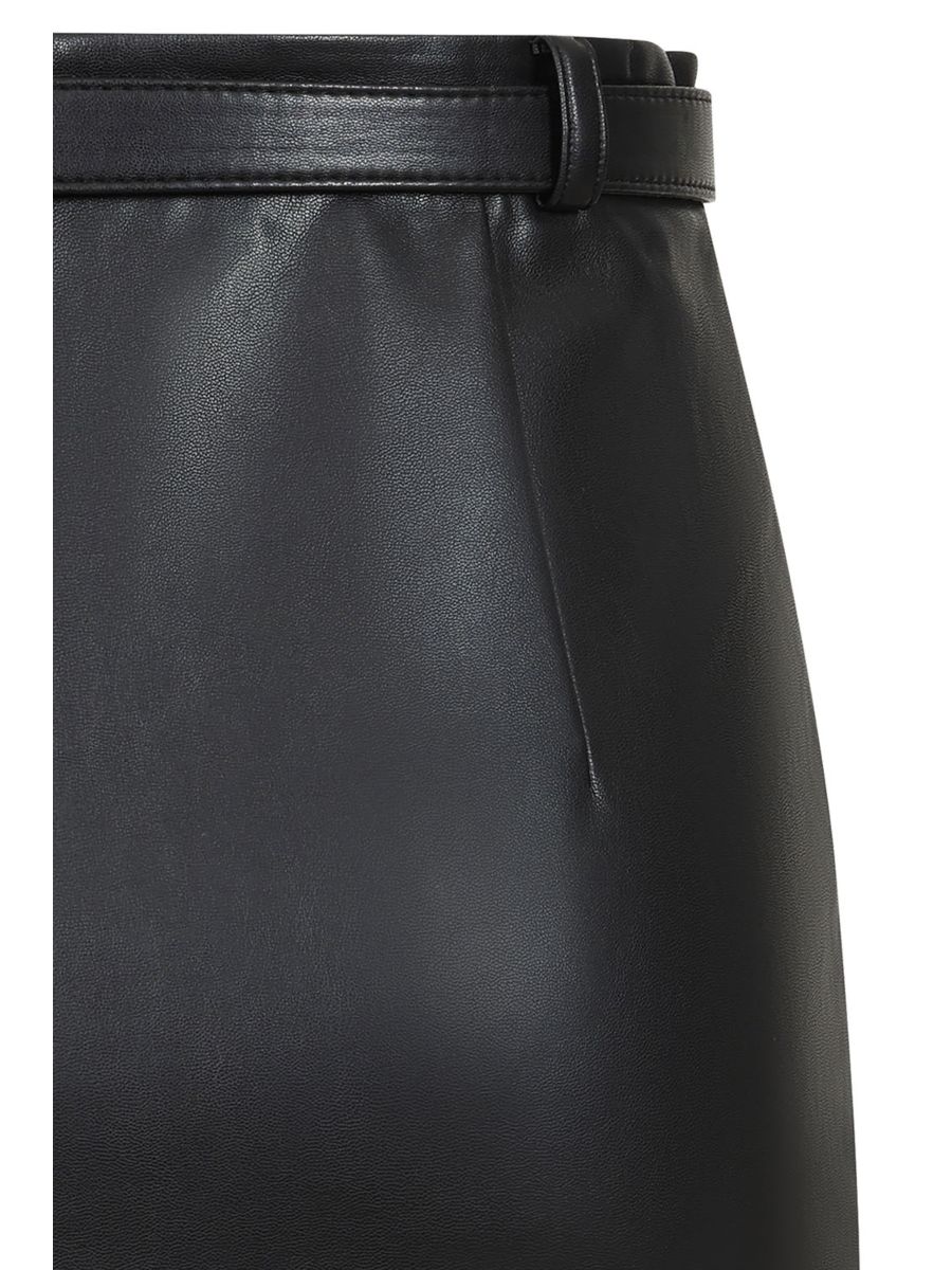 Banned Ada PU Pencil Skirt - 50s Style Secretary Vegan Leather Skirt-Black