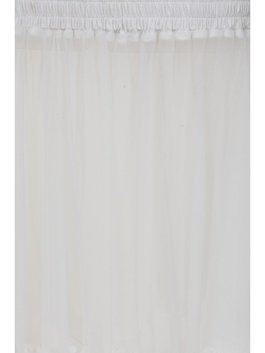 Banned Mia Single Layer Petticoat - 50s Style Double Frill Soft Mesh Underskirt-White