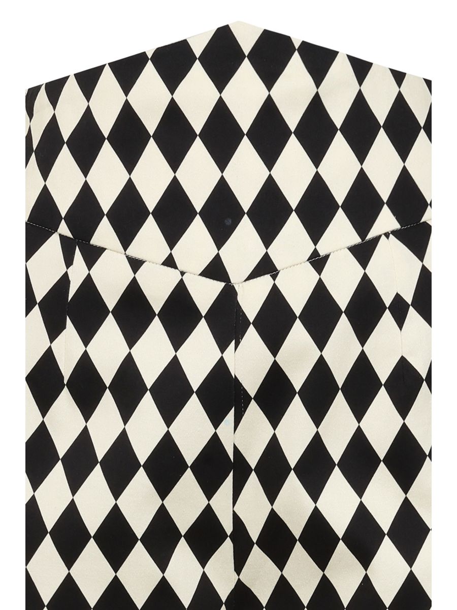 Banned Samantha Harlequin Cigarette Trousers - 50s Style Rockabilly Diamond Print Pants-Black/White