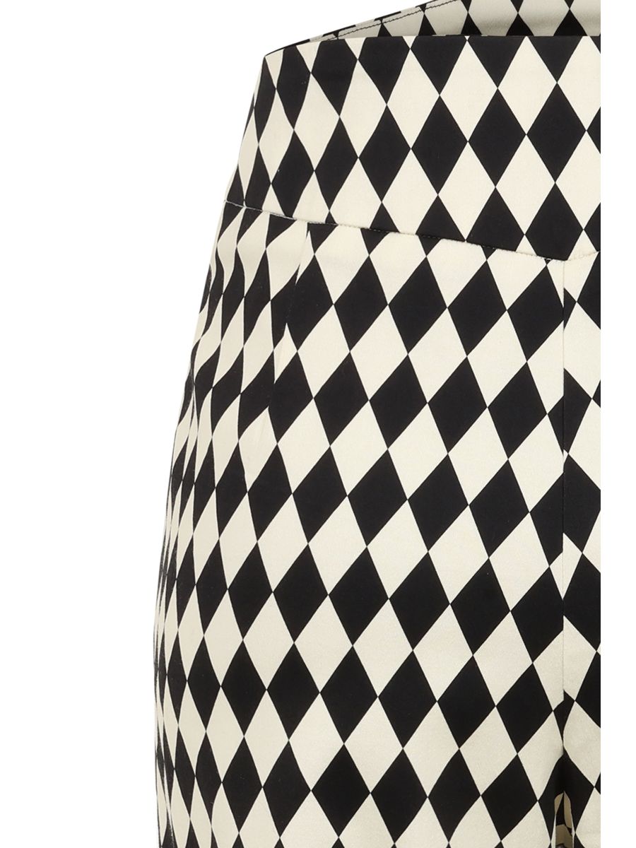 Banned Samantha Harlequin Cigarette Trousers - 50s Style Rockabilly Diamond Print Pants-Black/White