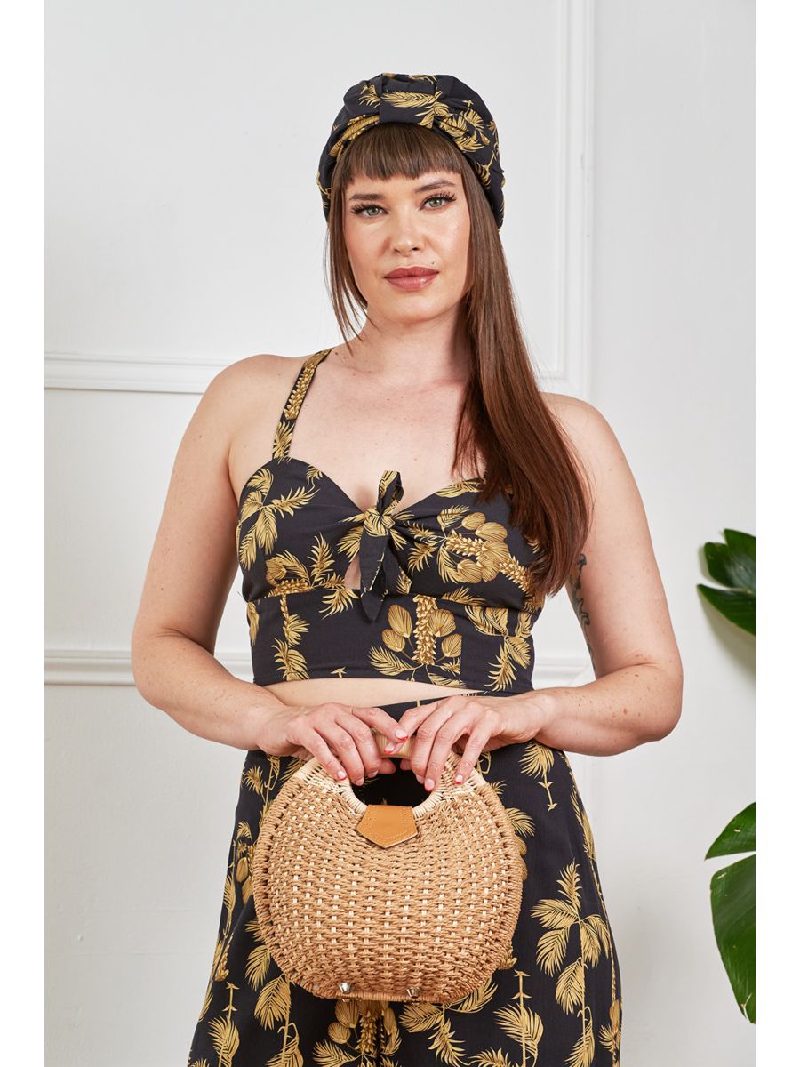 Banned Retro Lottie Rattan Bag   1950 s Inspired Woven Shell Summer Handbag-Natural