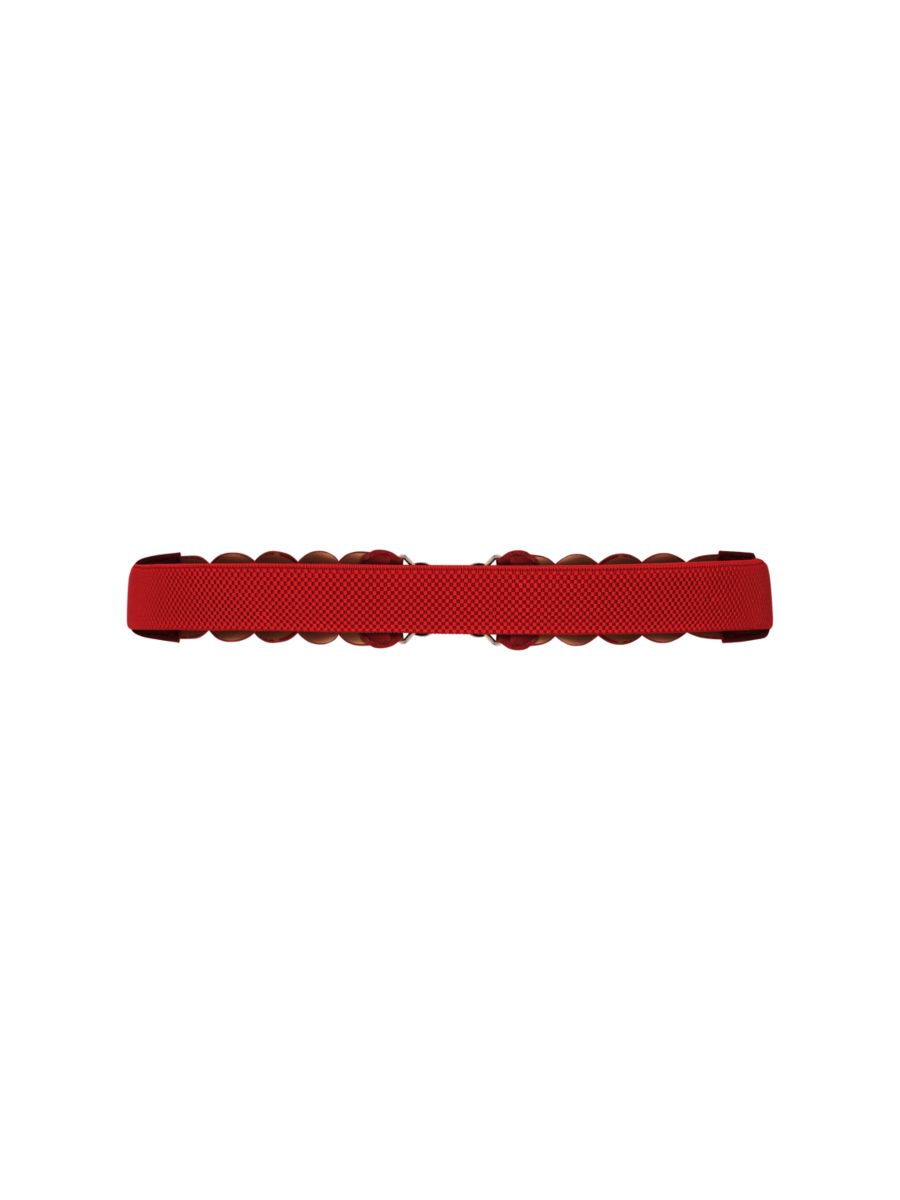 Banned Retro Audrey Woven Elasticated Belt Vintage-Inspired Stretch Waist Belt-Burgundy