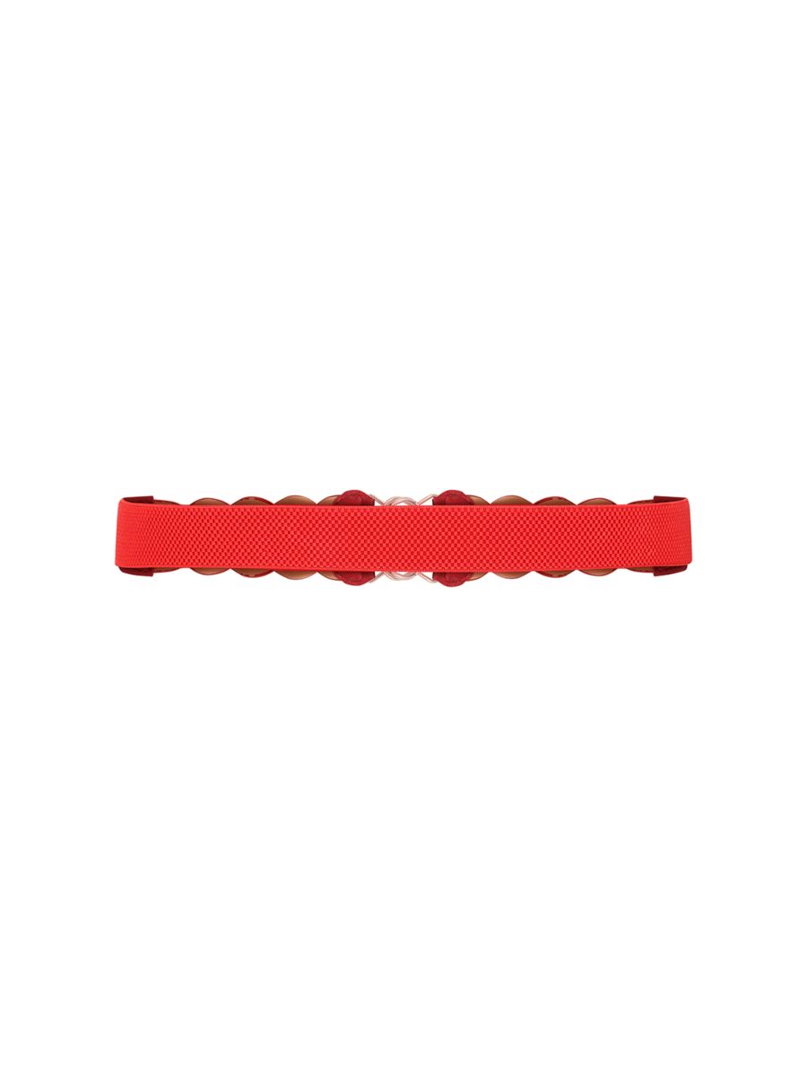 Banned Retro Audrey Woven Elasticated Belt Vintage-Inspired Stretch Waist Belt-Red
