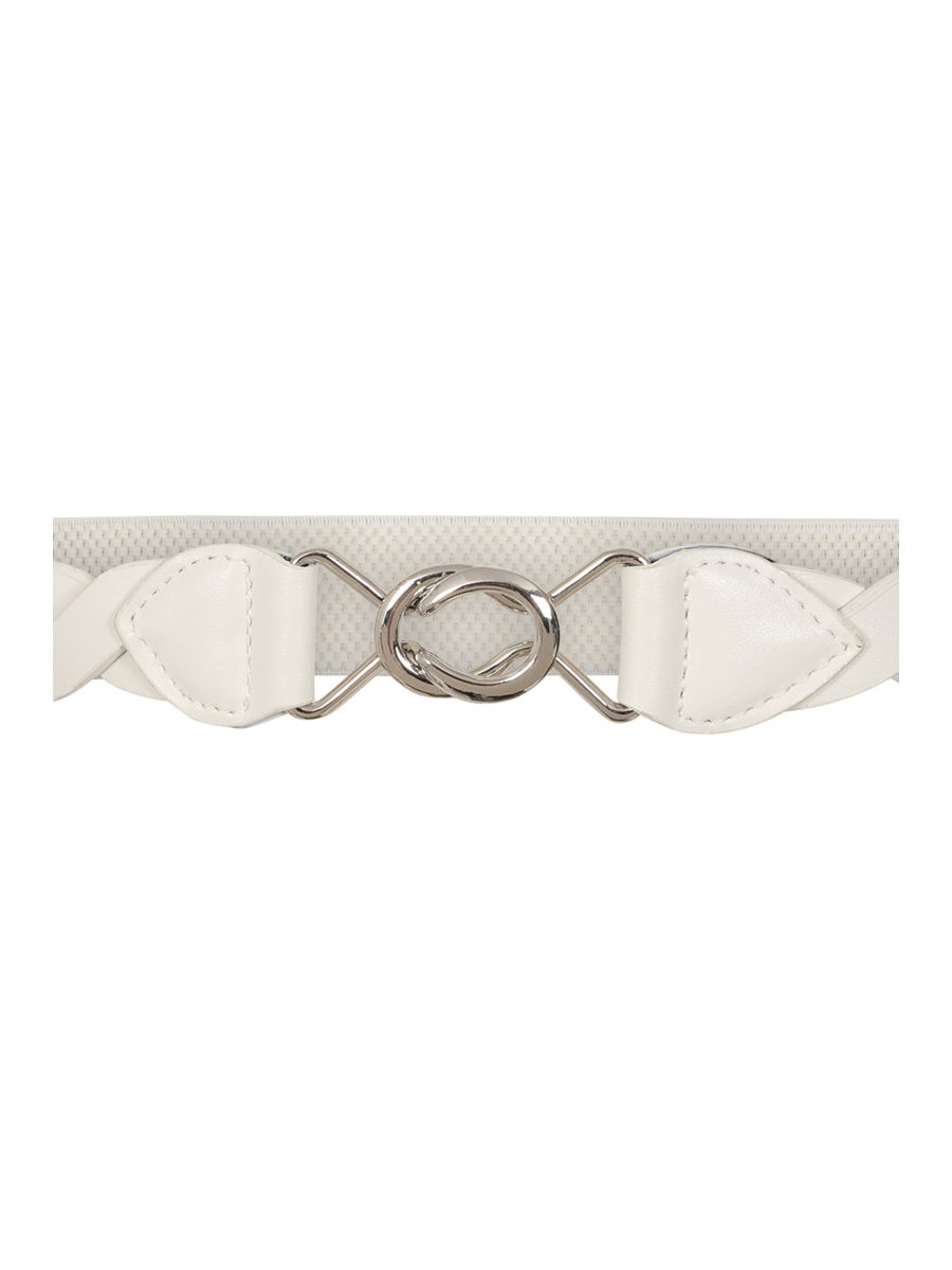 Banned Retro Audrey Woven Elasticated Belt Vintage-Inspired Stretch Waist Belt-White
