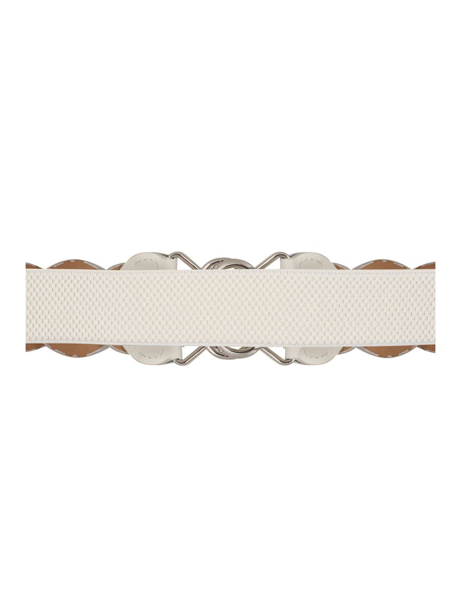 Banned Retro Audrey Woven Elasticated Belt Vintage-Inspired Stretch Waist Belt-White