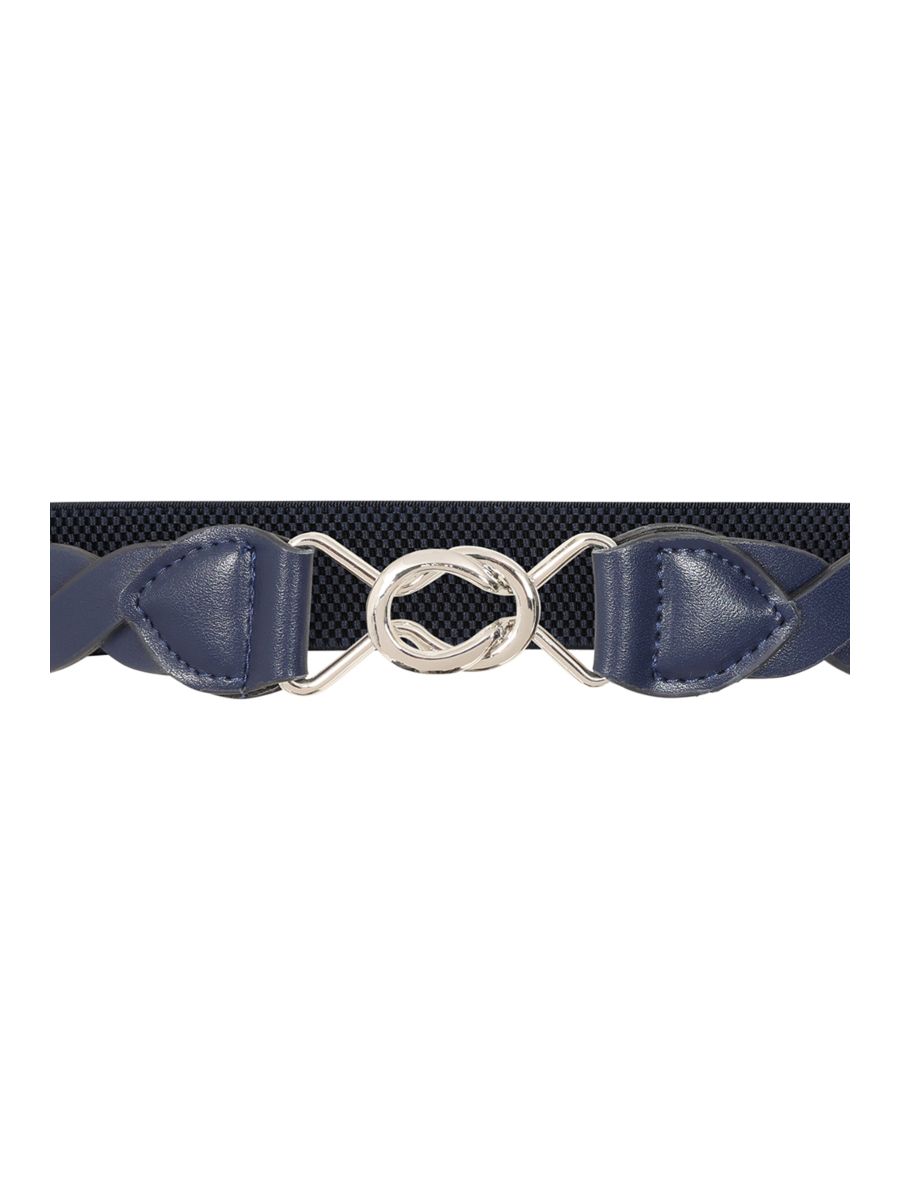 Banned Retro Audrey Woven Elasticated Belt Vintage-Inspired Stretch Waist Belt-Navy