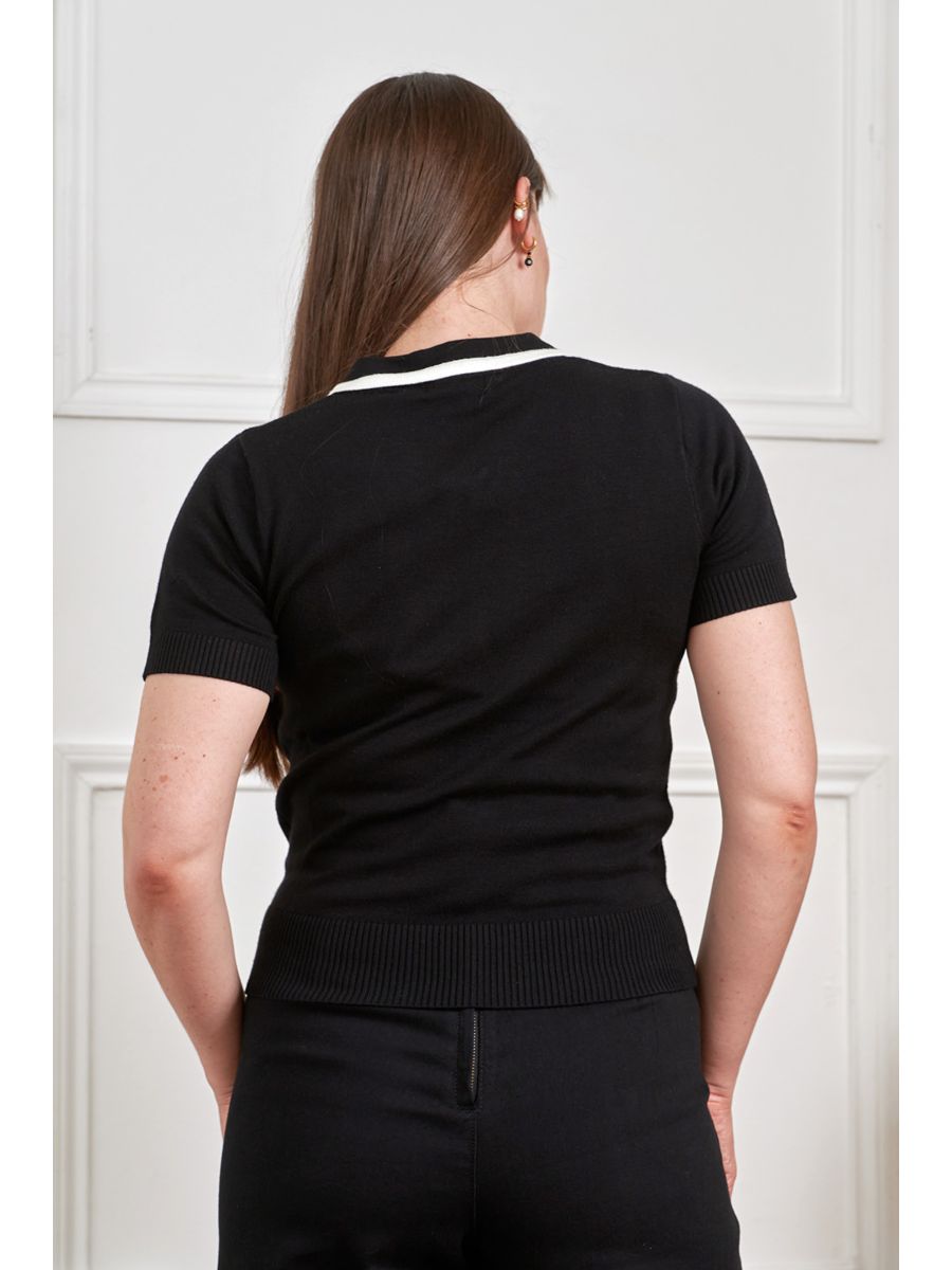 Banned Rockabilly Mila Ace Knitted Jumper-Black