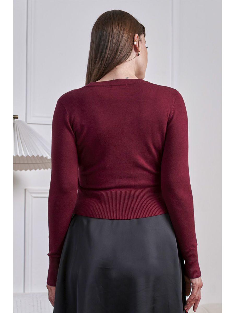 Banned 50s Nara Froses And Daisies Cardigan-Burgundy