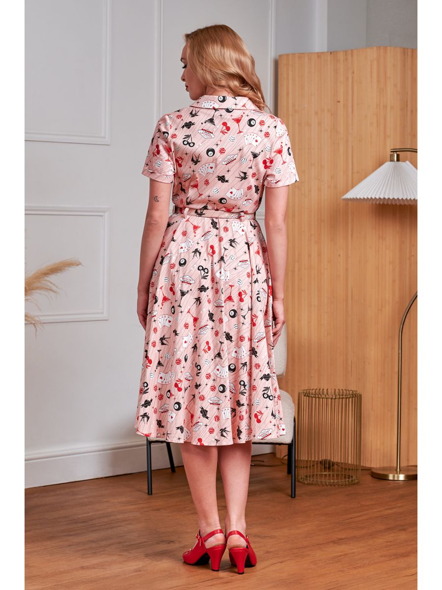 Banned Retro 50s Bella Viva Las Vegas Swing Dress-Pink